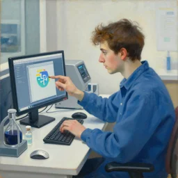 sorolla's painting of the  bioinformatician installing python software