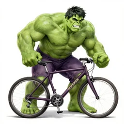 Yoji Shinkawa drawing of The Hulk eating a bike