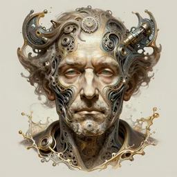 champion splashart of symmetry!! old man, machine parts embedded into face, intricate, elegant, highly detailed, digital painting, artstation, concept art, smooth, sharp focus, illustration, art by artgerm and greg rutkowski and alphonse mucha, 8 k
