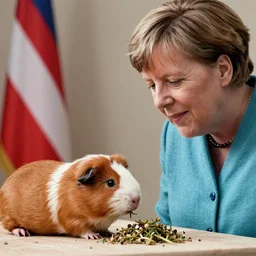 Angela merkel feeds her cute Guinea pigs 8k, HD