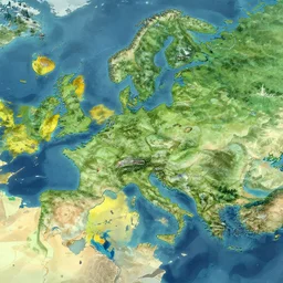 simplified map of a large fantasy world with various biomes, highly detailed, smooth, sharp focus, artstation, illustration by makoto shinkai and moebius and jean giraud