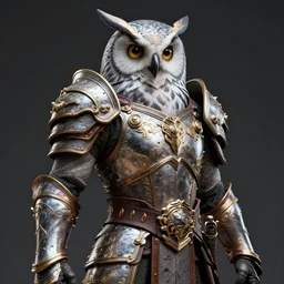 warrior with owl themed armour, highly detailed, 4k, HDR, smooth, sharp focus, hyper realistic, high resolution