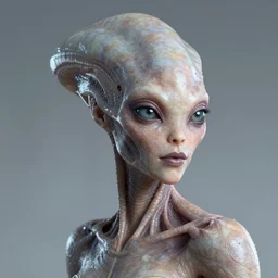 portrait of female alien, 4 k, high resolution, high detaile