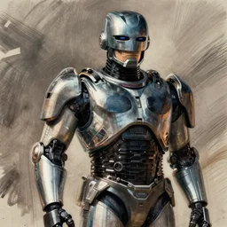 “ sketch of RoboCop by Leonardo da Vinci”