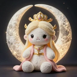 cute fump plush of a moon deity, antipodal goddess