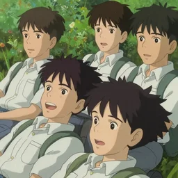 a film still group of teens relaxing after school in a park, closeup on face, finely detailed features, perfect art, dramatic light, trending on pixiv fanbox, painted by greg rutkowski makoto shinkai takashi takeuchi studio ghibli, akihiko yoshida