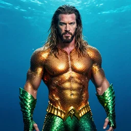 portrait of roman reigns as aquaman, under the ocean