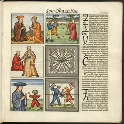 full page scan of 1500's book about the Japanese nose flute, Franciscan monks, buckfast, happy eater, arsenal football, wind in the willows, argentine tango, moorish geometry, booby george lakeside darts