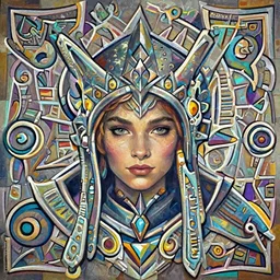 front facing symmetrical centered painted portrait, just one head, Imogen Poots as a Gloomhaven Paladin, RPG character avatar, Blizzard concept art, pixar, dreamworks, bright vivid colours, global illumination lighting, trending on artstation, by lois van baarle, ilya kuvshinov, rossdraws