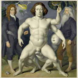 figurative post - morden monumental dynamic portrait by magritte and hogarth, inspired by william blake and gaugin, illusion surreal art, highly conceptual figurative art, intricate detailed illustration, controversial poster art, polish poster art, geometrical drawings, no blur