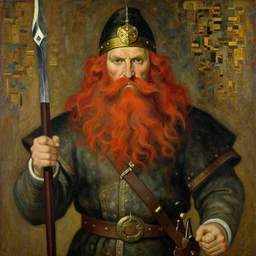 red beard viking, painting by gustav klimt
