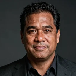 hyper realistic, portrait of dwight shrute, ethnicity : samoan, painted by greg rutkowski, wlop, loish,