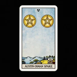 two of pentacles tarot card by austin osman spare