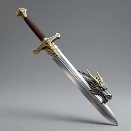 a sword, the tip of the sword slowly morphs into dragon head, trending on artstation, highly detailed, 4 k
