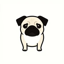 rampant pug clean minimalist icon premium logo vector
