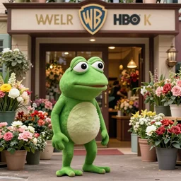 pepe frog, film still amelie, flower shop scene, high quality, hd, 4 k, warner, hbo, cinema frame, screenshot