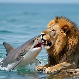 shark eating a lion
