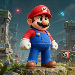 super mario 6 4 in the style of from software's elden ring, unreal engine, octane render, concept art, 4 k