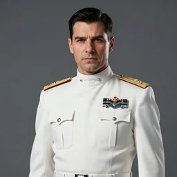 portrait of a man by greg rutkowski, great admiral thrawn, short black hair in military style, tall, star wars expanded, universe, he is about 5 0 years old, wearing white colored imperial admiral uniform, artstation hq