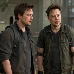 a film still of elon musk and emma watson from the last of us part ii ( 2 0 2 0 videogame )