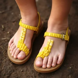 sandals made out of corn on the cob