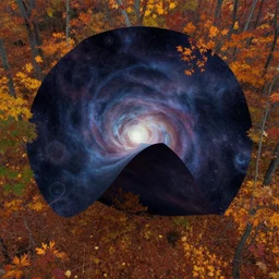 cosmic folding in spacetime by marina apollonio, spooky autumnal colours