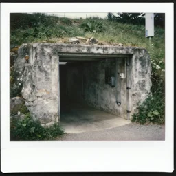a swiss underground bunker project for protection of every swiss residence in the cold war, medium, strong, boulder bunker, 6 0 s, polaroid