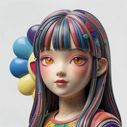 a beautiful girl, by takashi murakami, intricate sculpture, hyper realistic, extremely detailed and beautiful aesthetic face, 8 k resolution