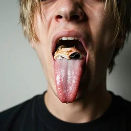man with snake tongue