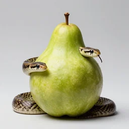 award winning studio photography of a snake. weird fruit, studio lighting, solid background