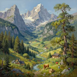 a hyper detailed 3 d render like an oil painting of illusions of the alpine ecosystem, surrealism!! concept art, aesthetic, smooth, sharp focus, highly detailed, unreal engine, by greg rutkowski, chris tulloch mccabe and asher duran