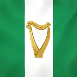 flag of Ireland with a golden harp symbol in the middle