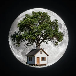( ( ( tree ) ) ) house on the moon