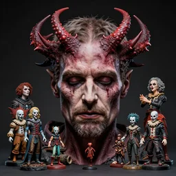 a hyper detailed full face portrait of walter white transforming into the king of thorns, horror, sideshow figurines, diablo 4 lilith, by yusuke murata, by hiroya oku, by dorian cleavenger, by tom bagshaw, by zdzisław beksinski, trending on artstation