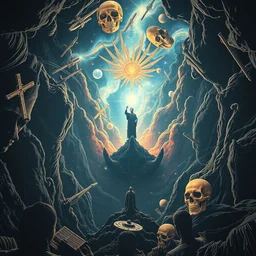 the blasphemous truth of the abyss of the universe, far beyond human wisdom, photorealistic, detailed photography, divinity, awful, cosmic horror, religious art, blasphemous