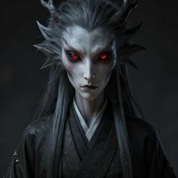 centered detailed scary samurai, beast, realistic character concept, identical eyes, gazing eyes, elegant pose, fantasy, illustration, slender symmetrical face and body, artstation, cinematic lighting, hyperdetailed, cgsociety, 8 k, tom richmond, single face, octane render, golden ratio, vfx, postprocessing, alluring