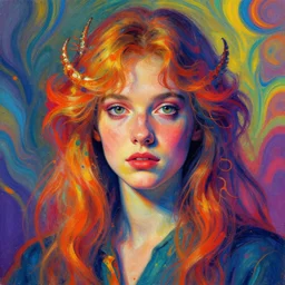A psychedelic portrait of the coolest person in the world, vibrant color scheme, highly detailed, in the style of romanticism, cinematic, artstation, Moebius, Greg rutkowski