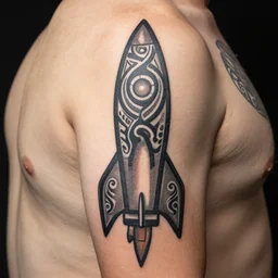 maori tattoo of rocket launch