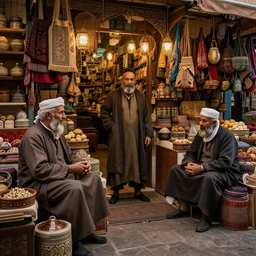 Oriental market in Casablanca, mysterious vendors, by Greg Rutkowski, ArtStation, CGSociety, Unreal Engine