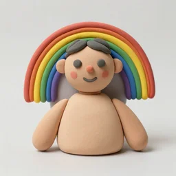 clay, hyper realistic, gay, rainbow