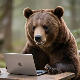 a bear angry with the internet