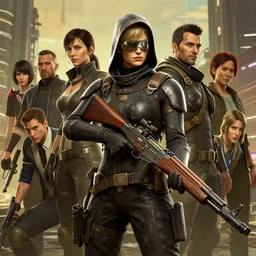hardmesh retro futurist post - apocalyptic steampunk fallout 7 6 handmaid rifle, hyper realistic, art gta 5 cover, official fanart behance hd artstation by jesper ejsing, by rhads, makoto shinkai and lois van baarle, ilya kuvshinov, ossdraws, feng zhu and loish and laurie greasley, victo ngai