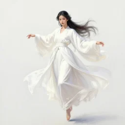 a beautiful elegant flower princess wearing white robes floating in the air, portrait, oil pastels, white mood lighting, volumetric light, character concept art, digital art, trending on artstation
