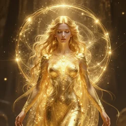 the electro nexus point, golden goddess of light and healing ,Wadim Kashin, artgerm,  XF IQ4, f/1.4, ISO 200, 1/160s, 8K, RAW, featured in artstation, octane render, cinematic, elegant, intricate, 8k