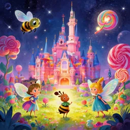 photo of space whimsical fairy wonderland vibrant colors candyland wonderland by artgerm and greg rutkowski and magali villeneuv art beeple, by thomas kinkade hearstone league of legends dofus beatrix potter