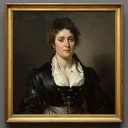 portrait bust of an australopithecus woman wearing 1 9 th century french clothing by william bouguereau, alexandre cabanel, edgard maxence, eugene de blaas, oil on canvas, 1 8 8 5, musee d'orsay