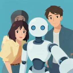 a robot selfie. clean cel shaded vector art by lois van baarle, artgerm, helen huang, by makoto shinkai and ilya kuvshinov, rossdraws, illustration, art by ilya kuvshinov