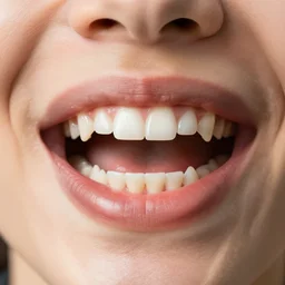 human mouth with dog teeth, high resolution photography