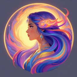 side profile centered painted portrait, Maya Ali as a wind sorceress, Gloomhaven, matte painting concept art, art nouveau, beautifully backlit, swirly vibrant color lines, fantastically gaudy, aesthetic octane render, 8K HD Resolution, by Victo Ngai and Kilian Eng and ilya kuvshinov and Cushart Krentz and Gilleard James