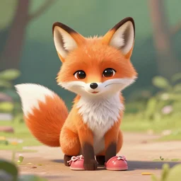 cute fox wearing toe shoes